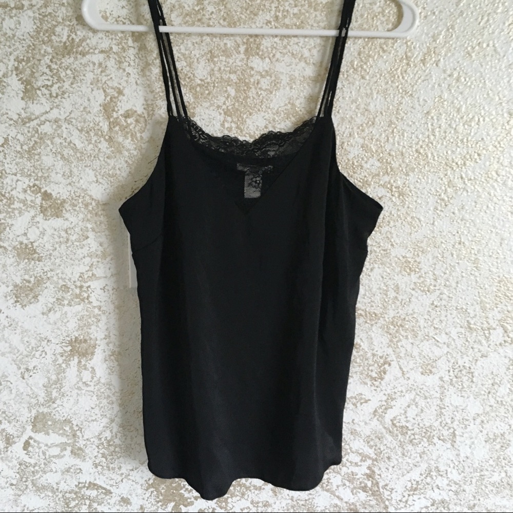 Black silk tank top never worn